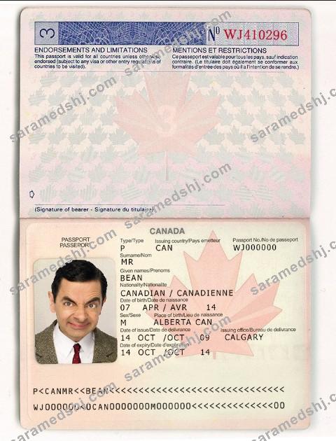 Canada passport template in PSD format, fully editable, with all fonts (2002-2010)